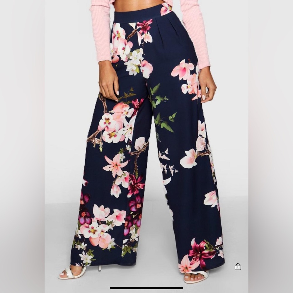 High waist wide leg pants